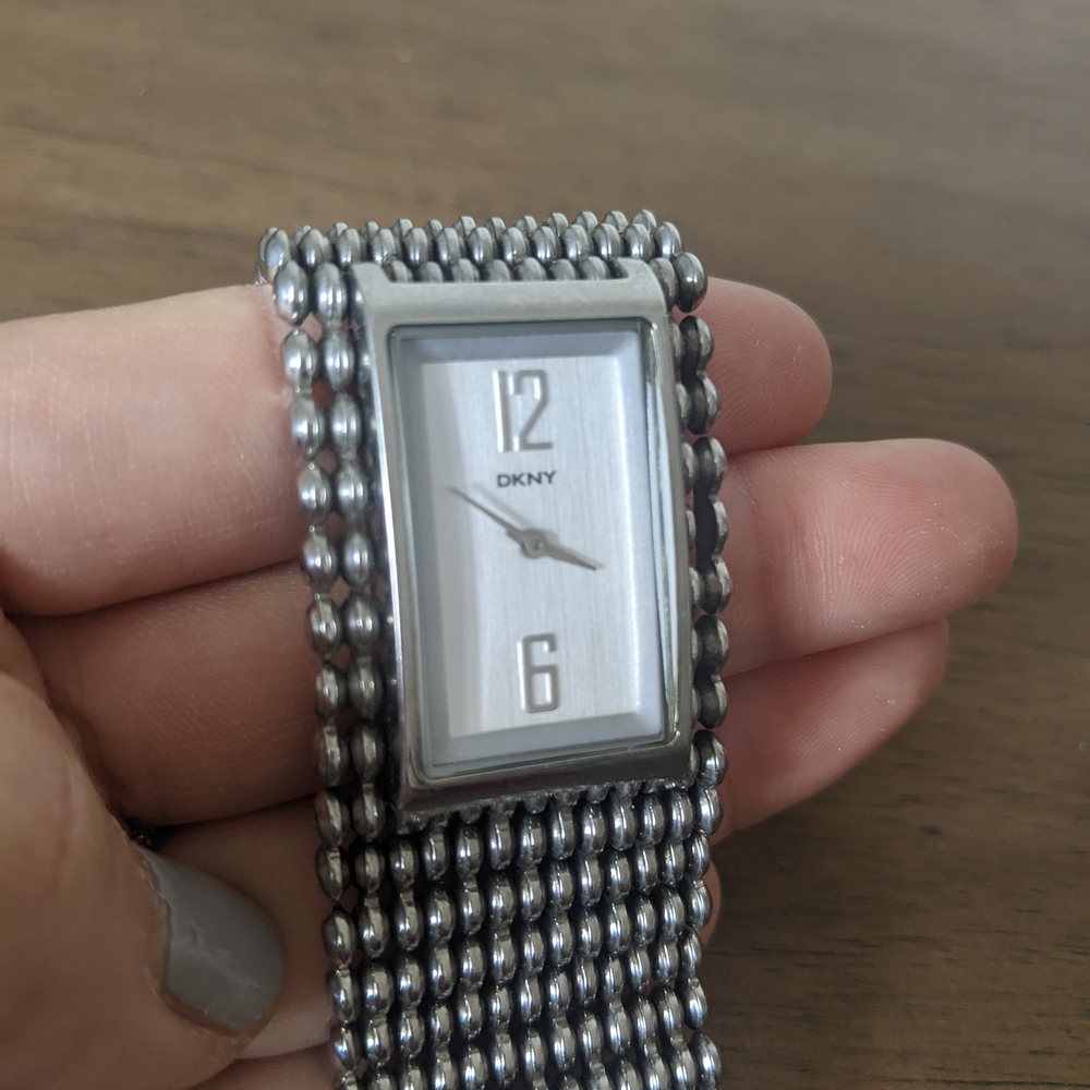 Dkny Silver Rectangular Watch - image 1